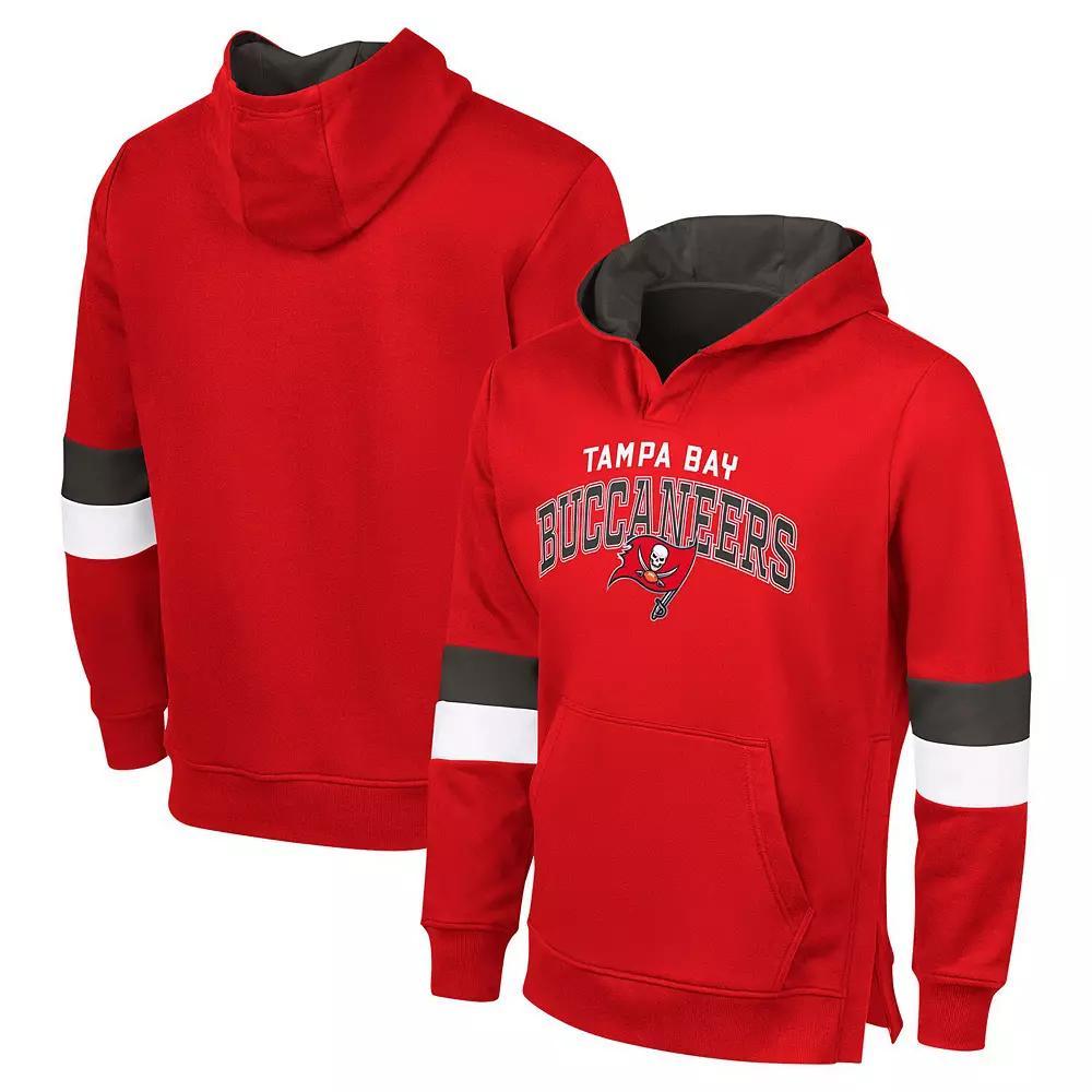 Men's G-III Sports by Carl Banks Red/Pewter Tampa Bay Buccaneers Adaptive Faceoff Pullover Hoodie, Size: Medium Product Image