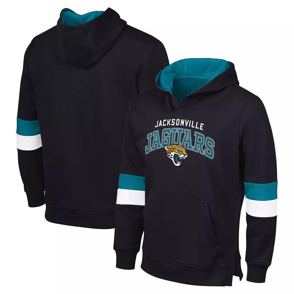 Men's G-III Sports by Carl Banks Black/Teal Jacksonville Jaguars Adaptive Faceoff Pullover Hoodie, Size: Medium Product Image