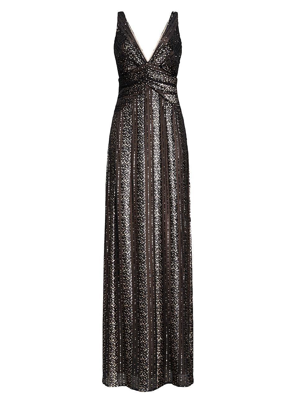 Womens Esra Sequined V-Neck Gown Product Image