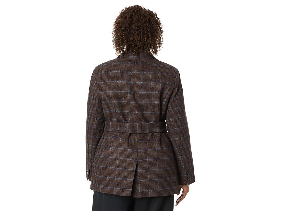 Madewell The Plus Bedford Oversized Belted Blazer in Stripe (Melissa Houndstooth Plaid) Women's Coat Product Image