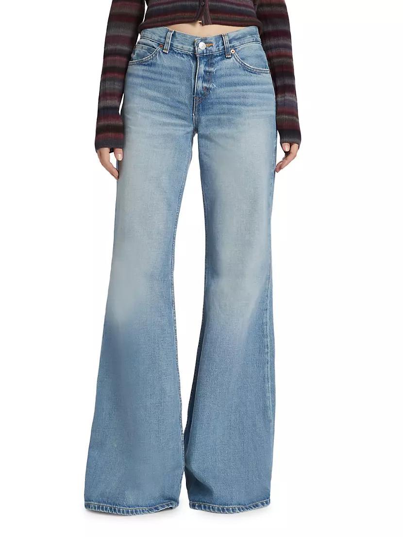 Baggy Flare Mid-Rise Wide-Leg Jeans Product Image