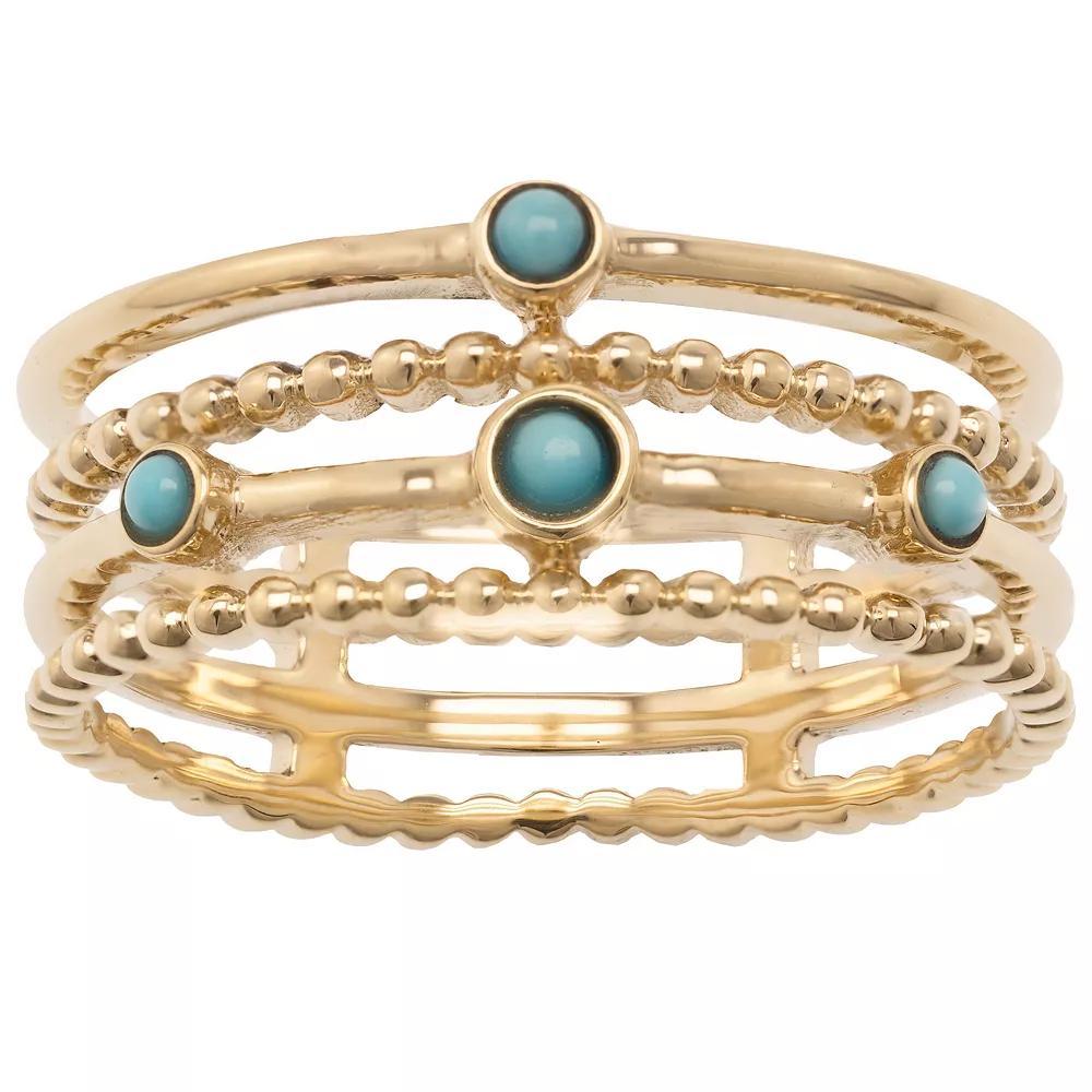 Gemistry 14k Gold Turquoise Stack Ring, Women's, Size: 9 Product Image
