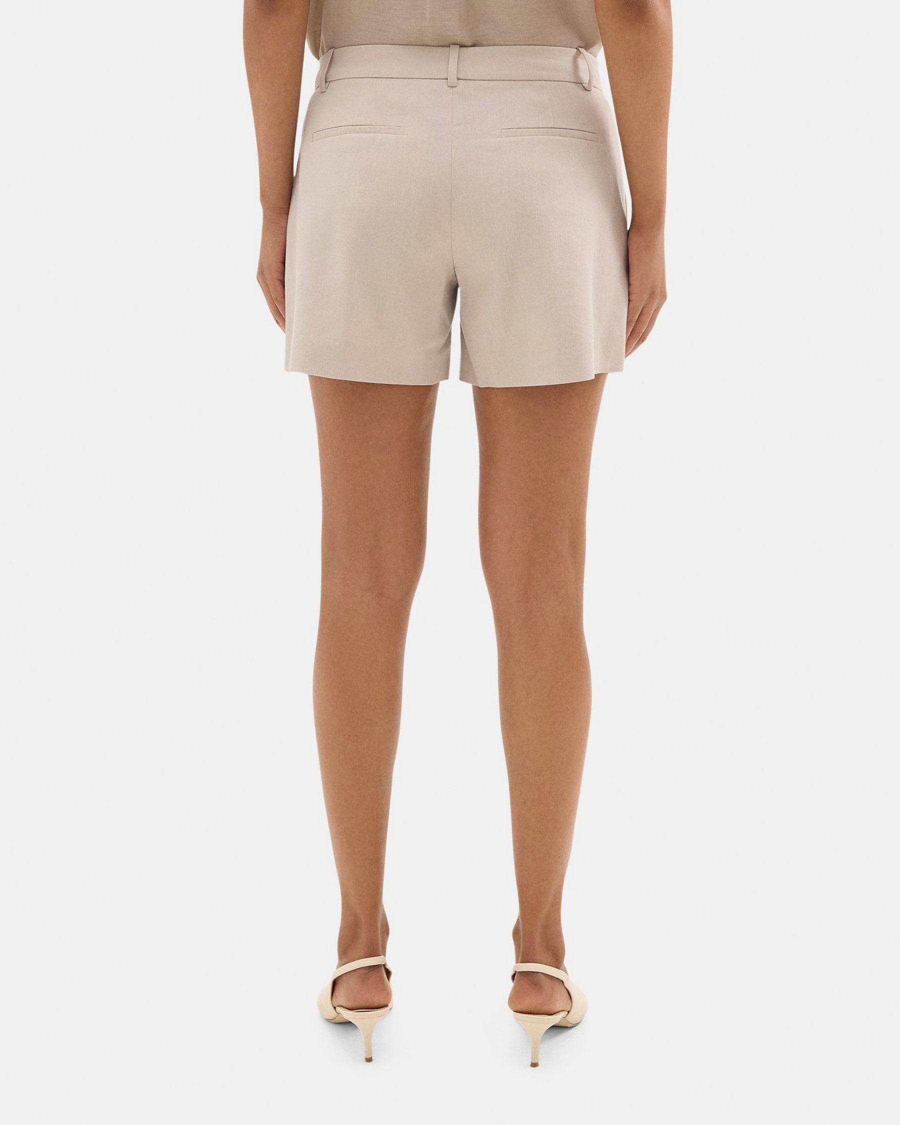 Tailored Short in Stretch Linen-Blend Product Image