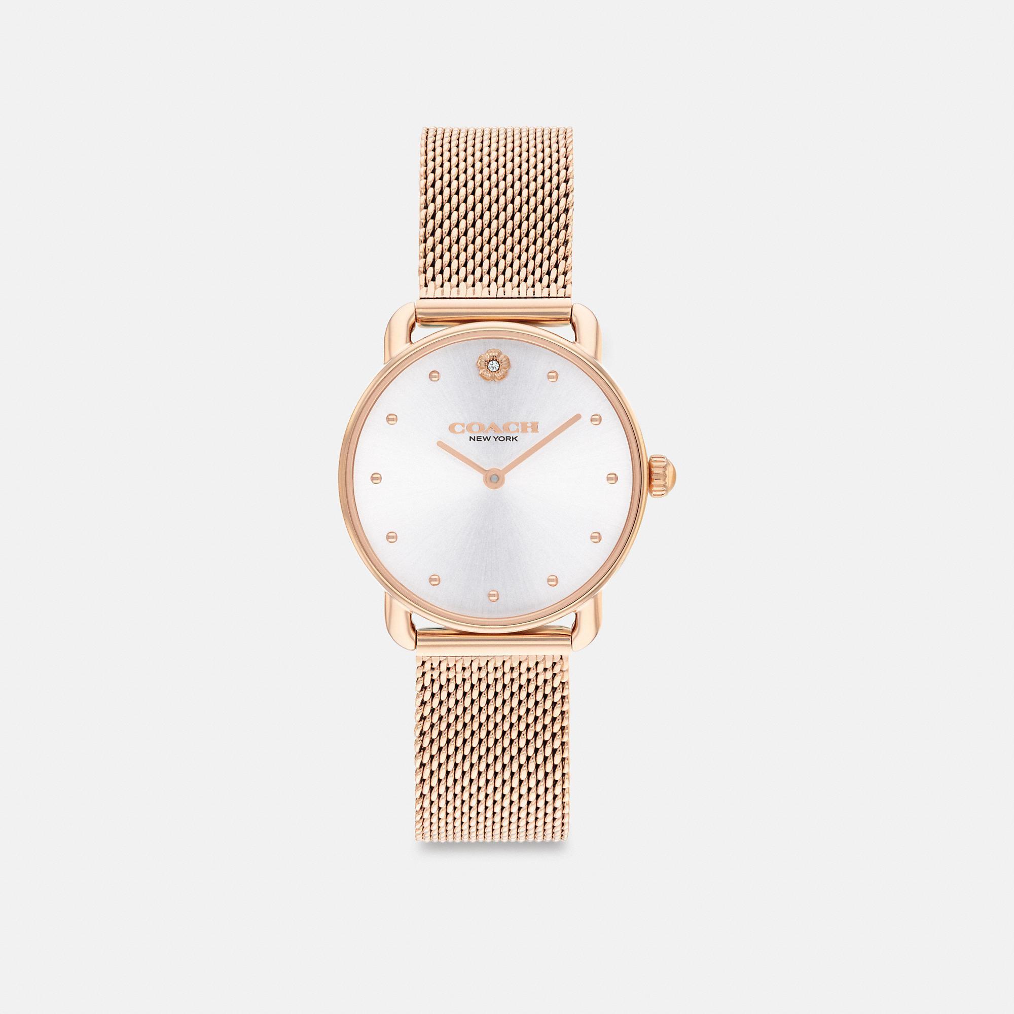 COACH Womens Elliot Silver Dial Quartz Analog Mesh Bracelet Watch Product Image