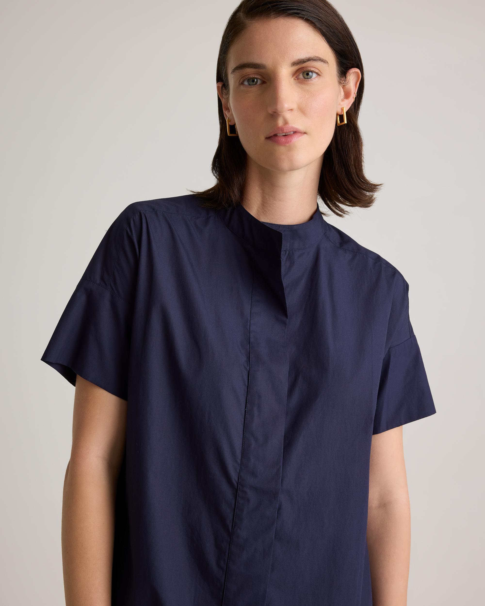 Quince | Women's Short Sleeve Shirt Dress Organic Cotton Product Image
