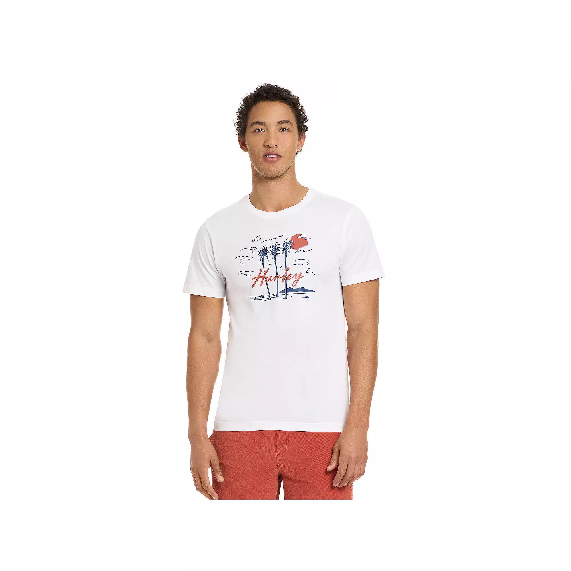 Men's Hurley Graphic Tee, Size: Large, White Palm Product Image