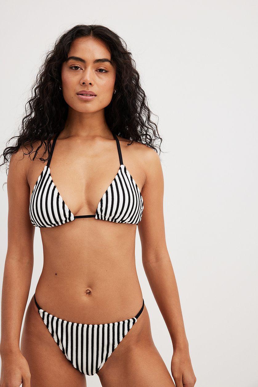 Striped Terry Thin Strap Bikini Panty Product Image