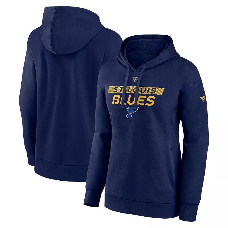 Women's Fanatics  Navy St. Louis Blues Authentic Pro Core Primary Fleece Pullover Hoodie, Size: 2XL Product Image