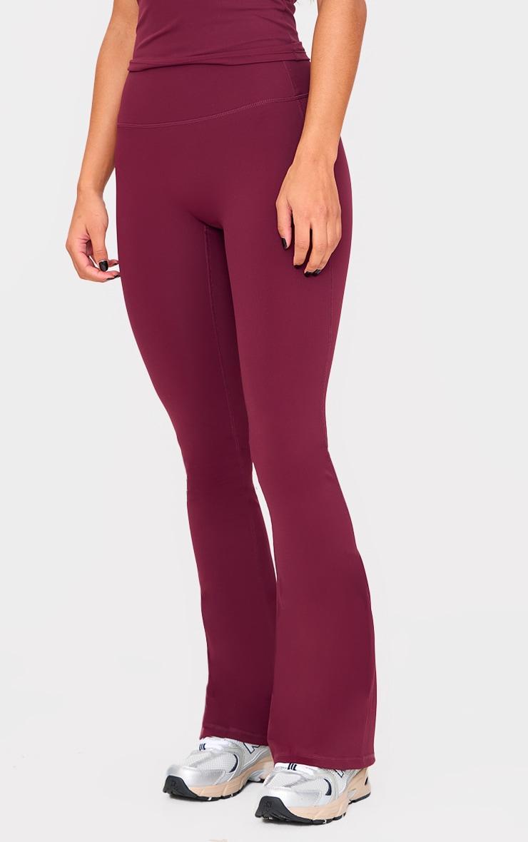 Deep Burgundy Sculpt Flare Yoga Pants Product Image