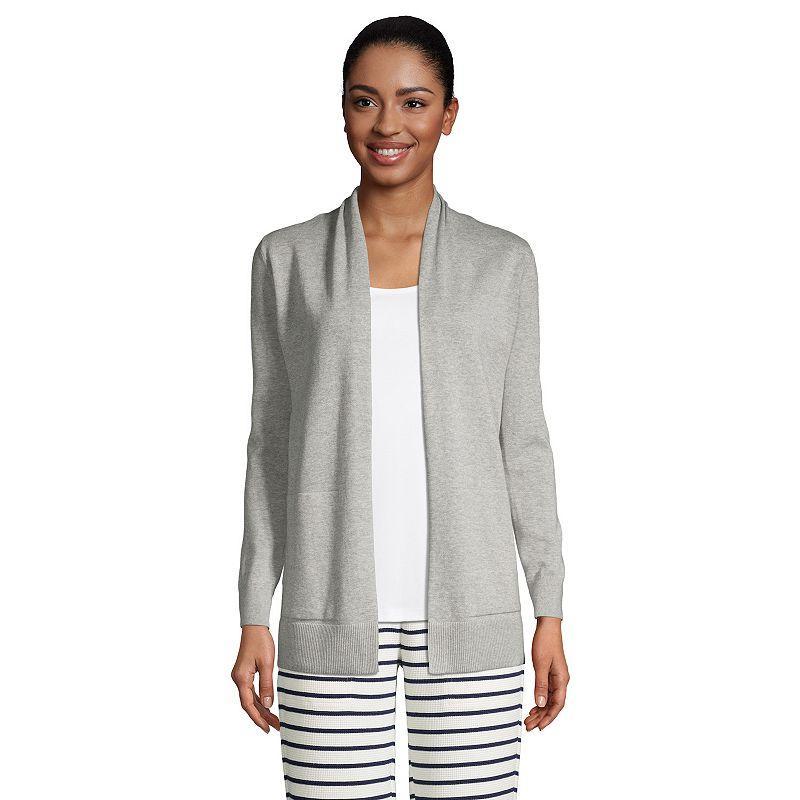 Women's Lands' End Open-Front Long Cardigan Sweater, Size: Medium, Radiant Blue Product Image