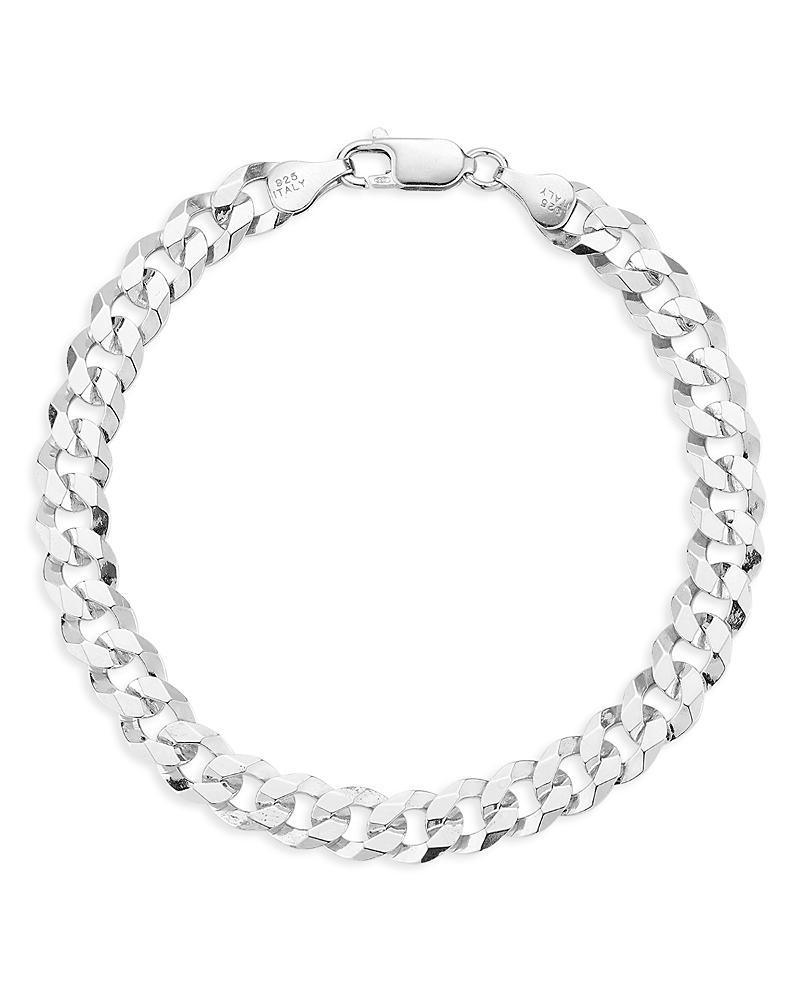 Milanesi And Co Mens Sterling Silver 7mm Curb Chain Bracelet Product Image