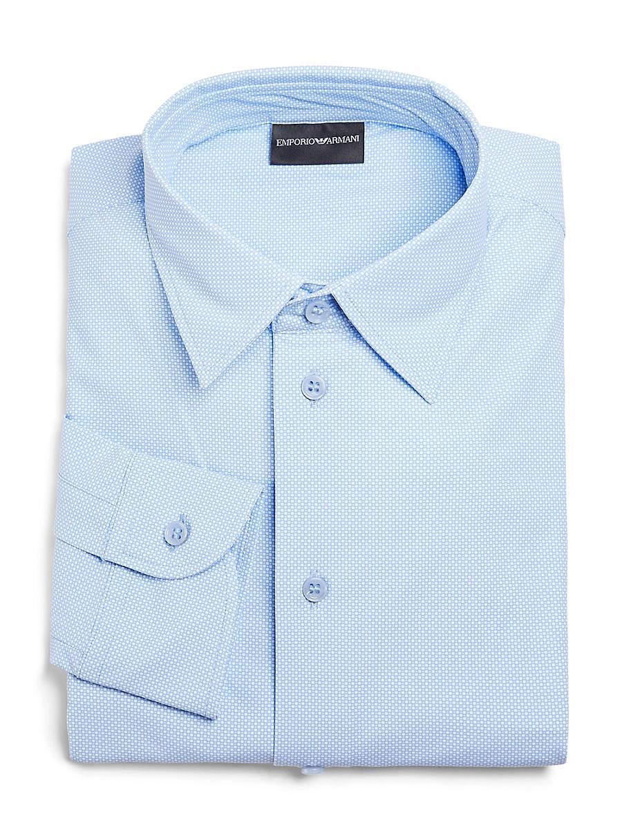 Mens Micro-Printed Jersey Button-Front Shirt Product Image