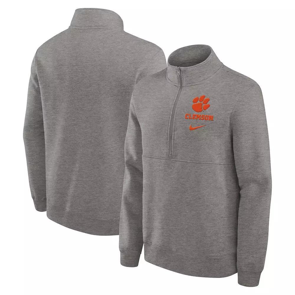 Men's Nike Heather Gray Clemson Tigers Primetime Club Half-Zip Sweatshirt, Size: 2XL, Grey Product Image