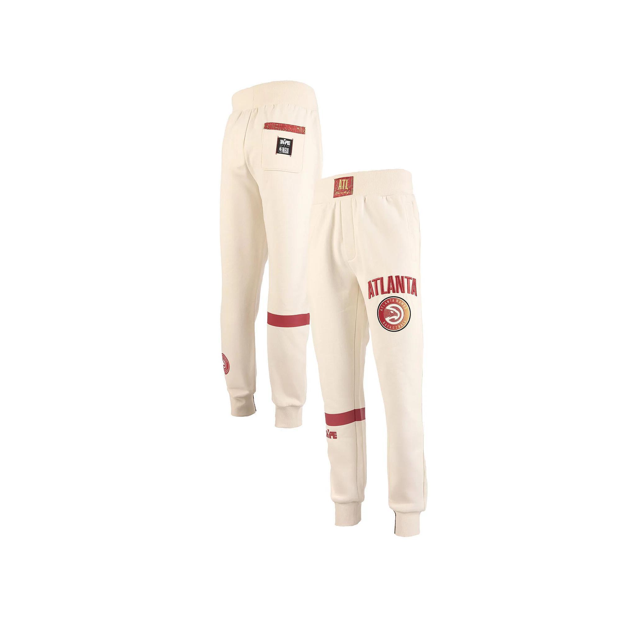 Men's NBA x Two Hype  Cream Atlanta Hawks Culture & Hoops Collection Premium Jogger Pants, Size: Large, Beige Product Image