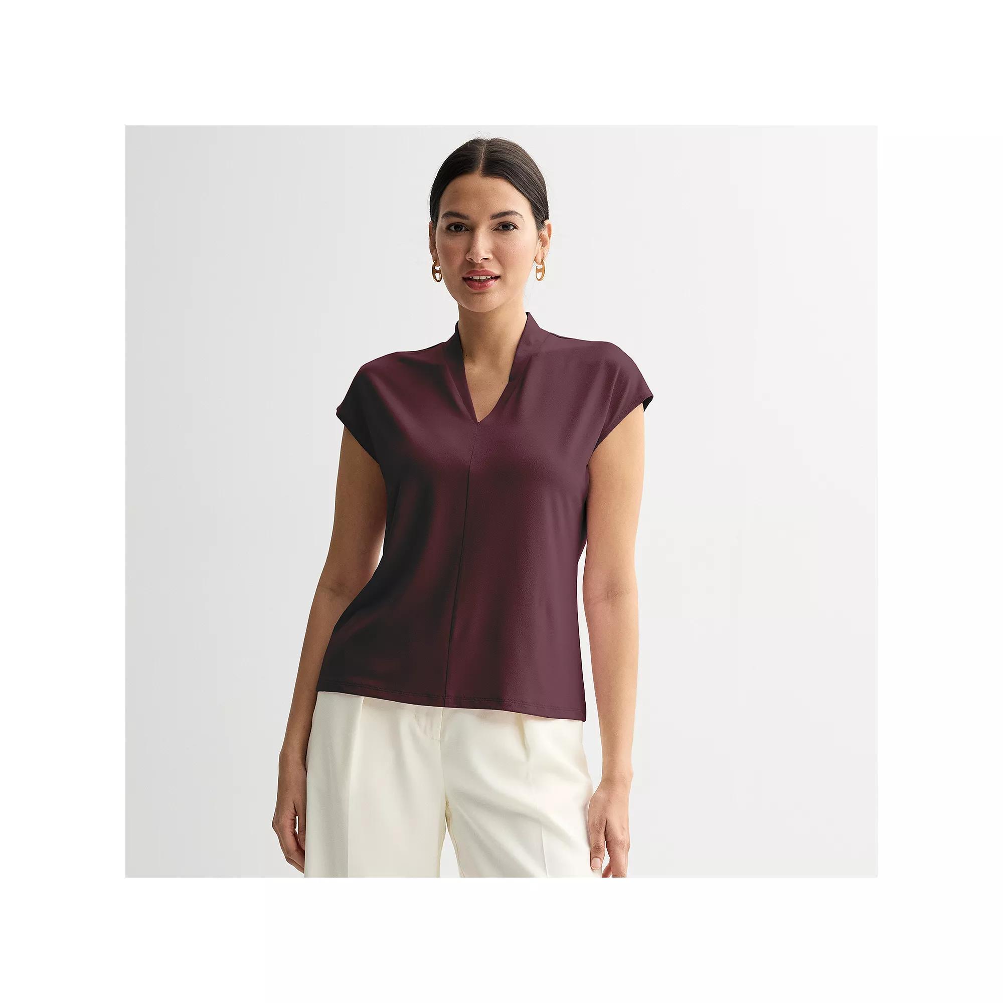 Womens Nine West Dolman V-Neck Knit Top Maddie Purple Product Image