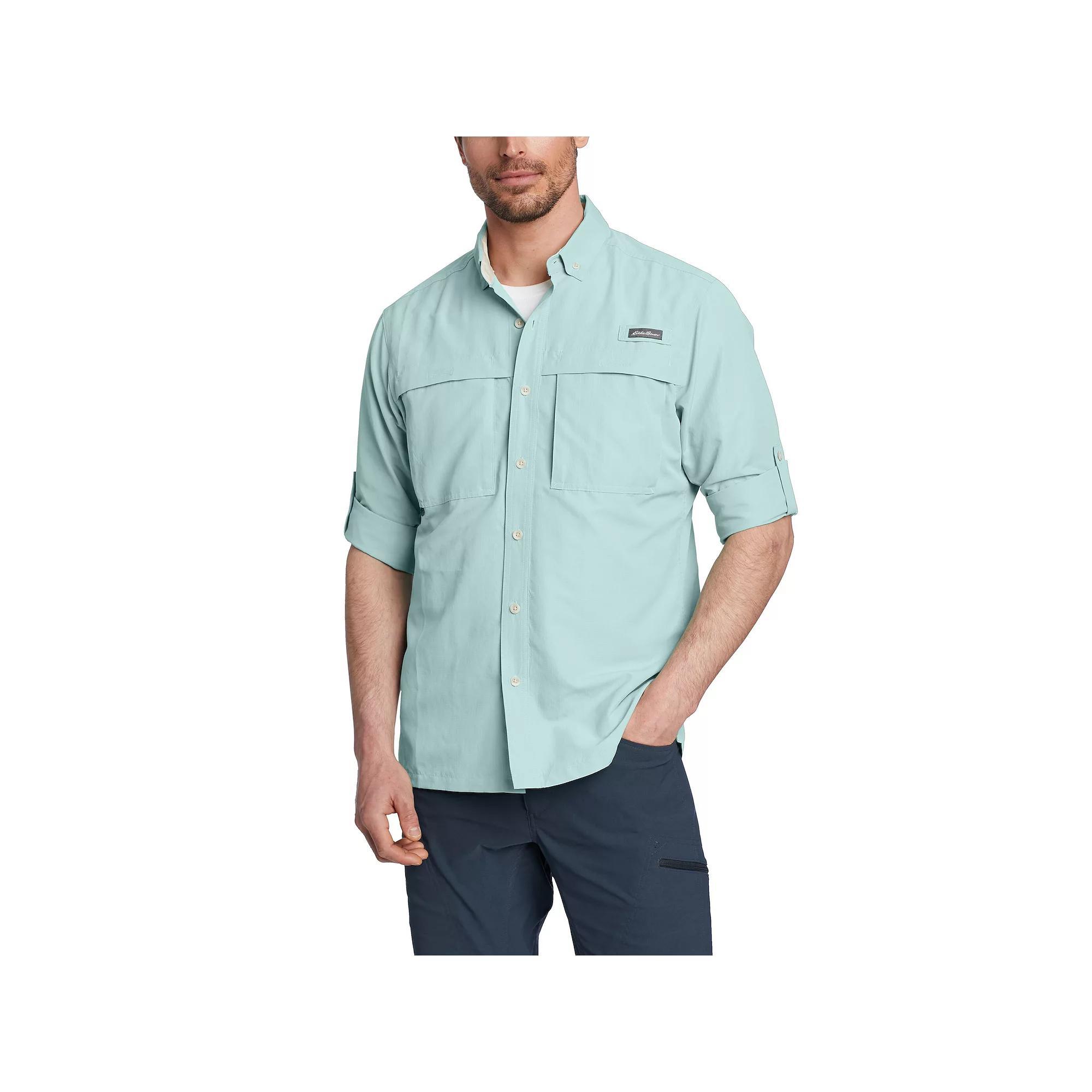 Big & Tall Eddie Bauer Ripstop Guide Long Sleeve Button Down Shirt, Men's, Size: XL Tall, White Product Image