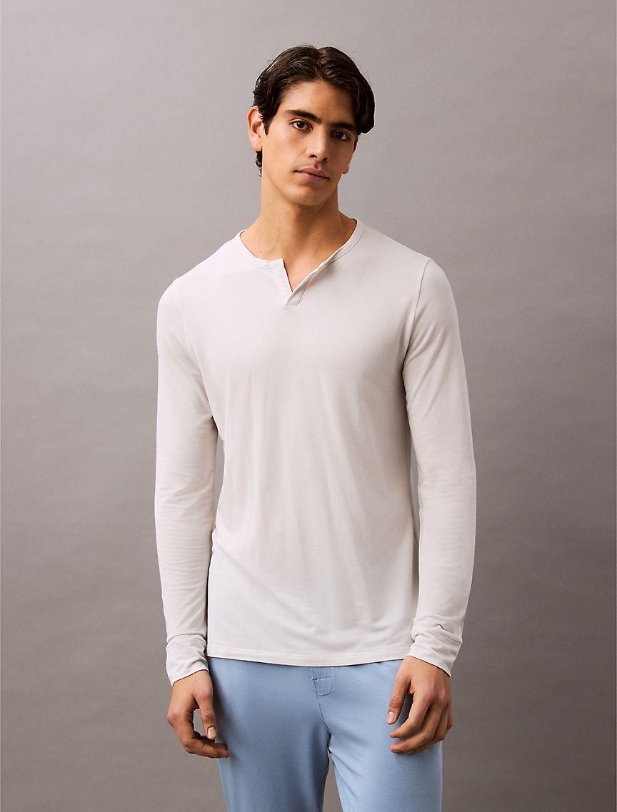 Ultra Soft Modal Pique Henley Sleep Tee Product Image