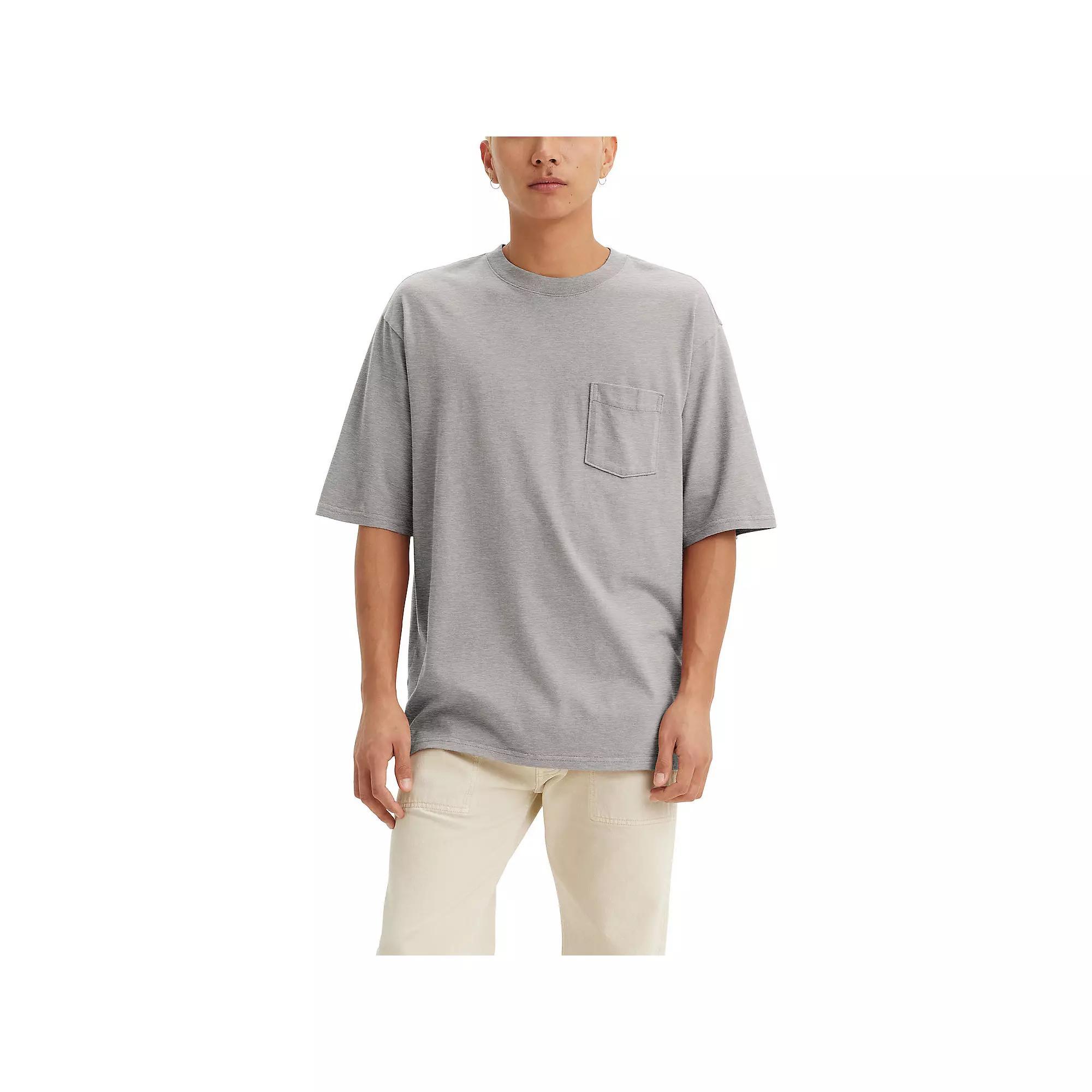 Men's Levi's® Half Sleeve Pocket T-Shirt, Size: Large, Mid Tone Gray Grey Product Image