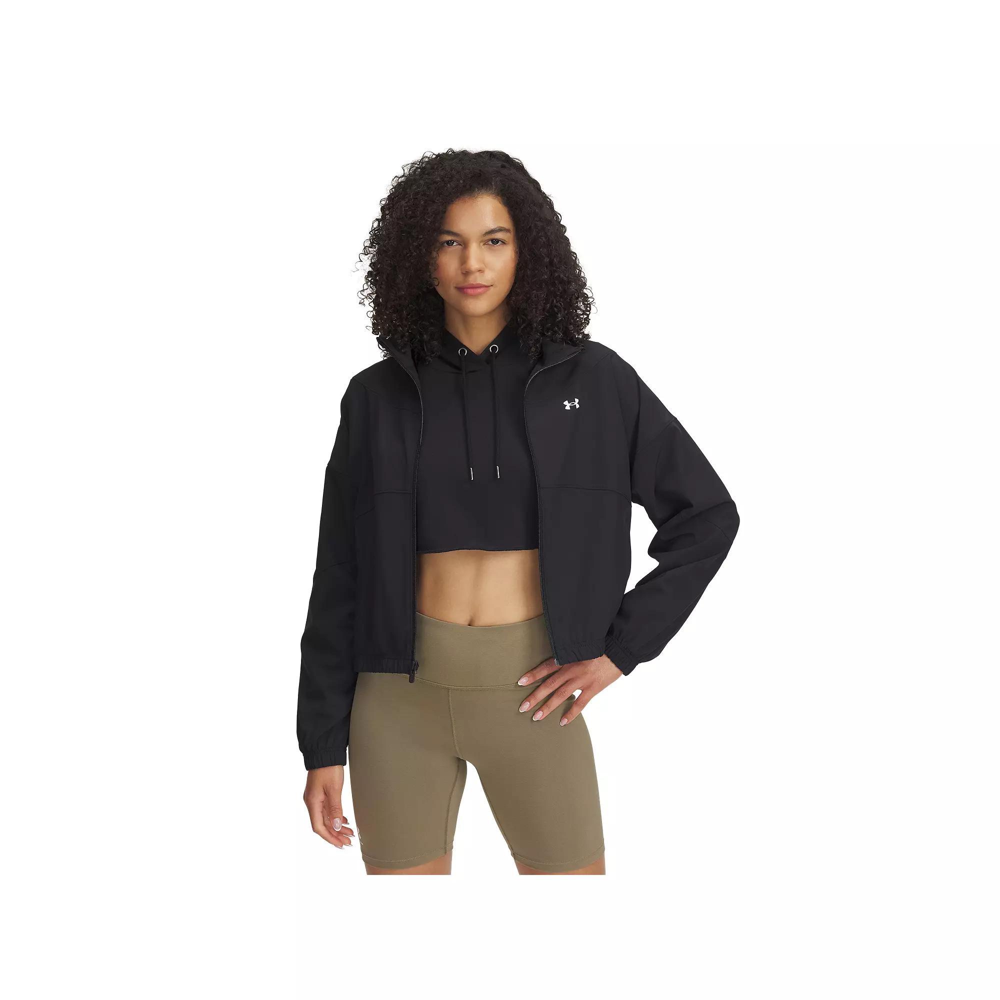 Women's Under Armour Rival Woven Jacket, Size: XS, Black Product Image
