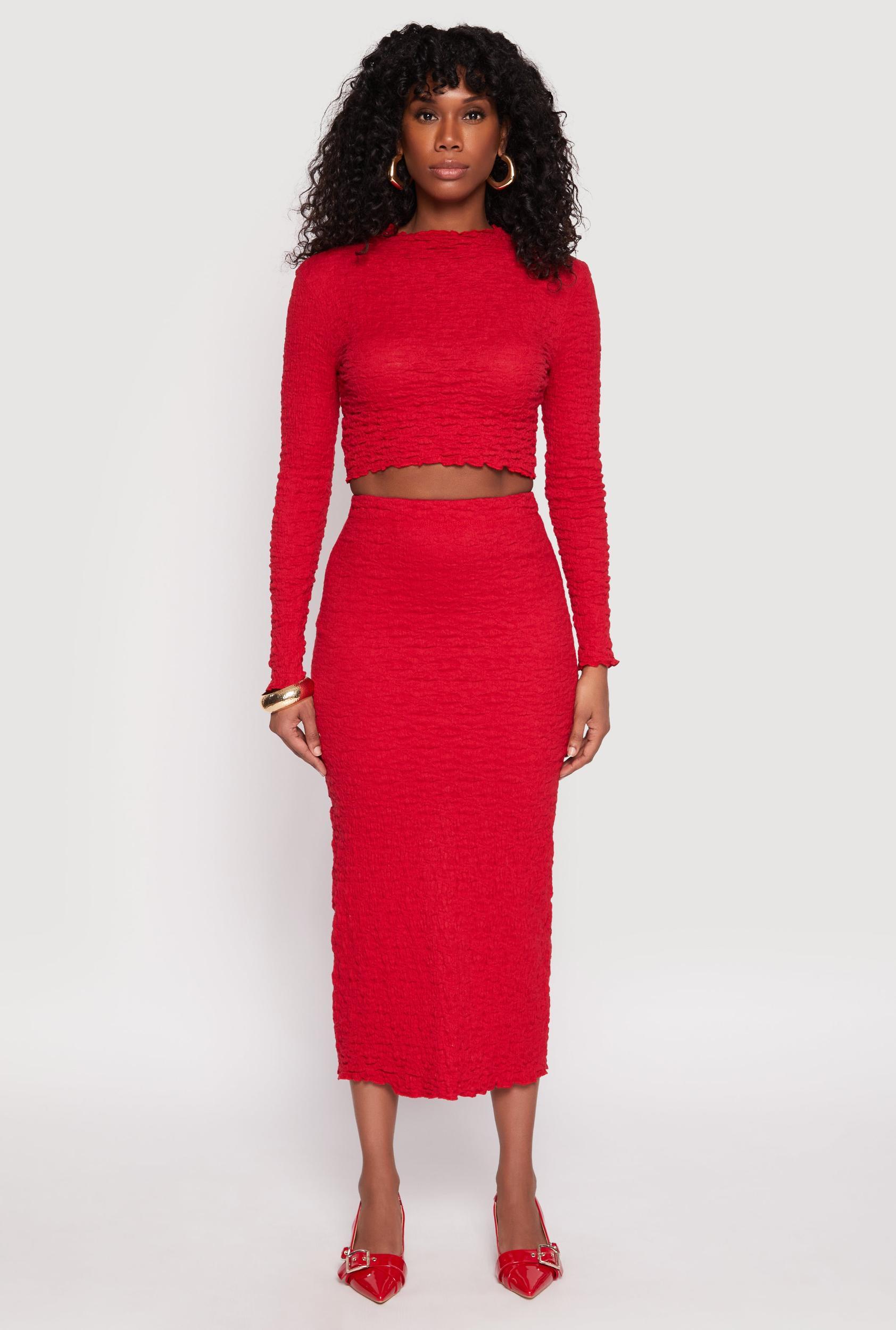 Womens Almost Famous Textured Knit Back Slit Skirt Product Image