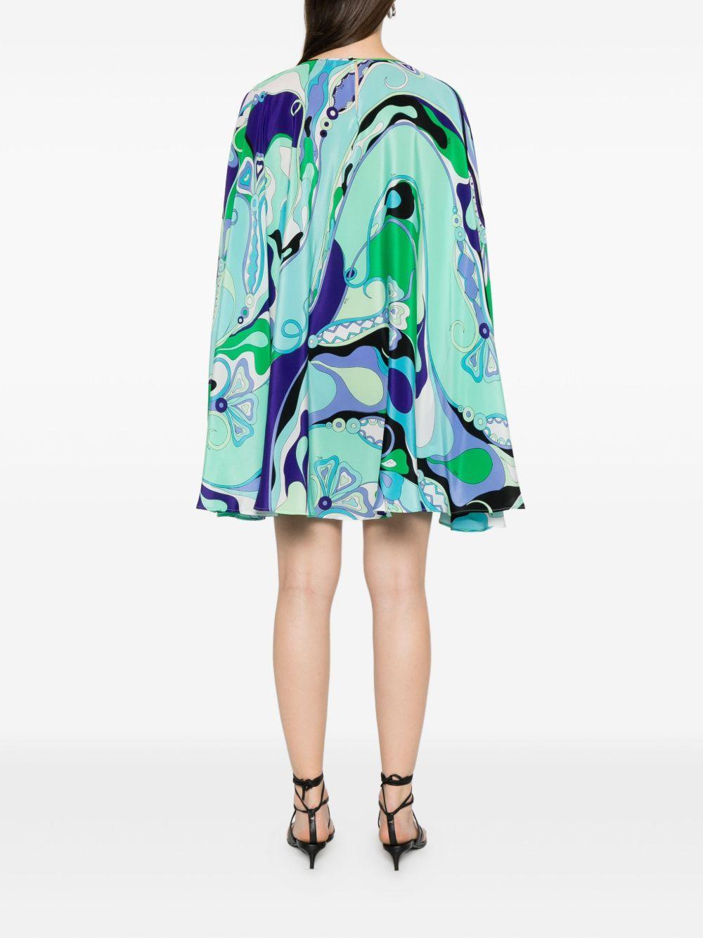 Orchidee-print silk dress Product Image