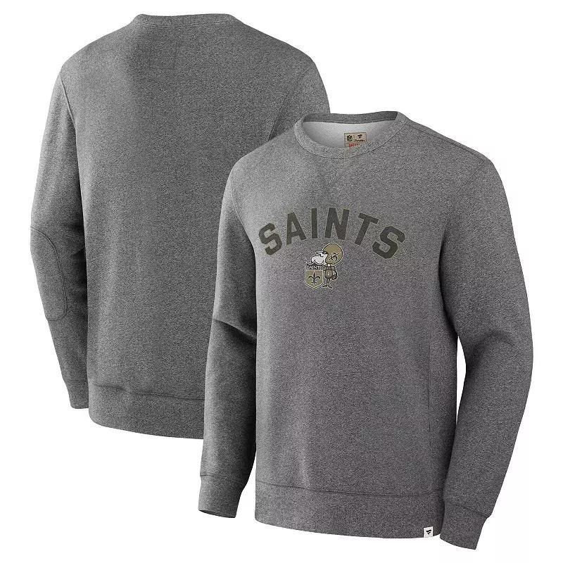 Men's Fanatics  Heather Gray New York Jets Loop Terry Pullover Sweatshirt, Size: Medium, Grey Product Image