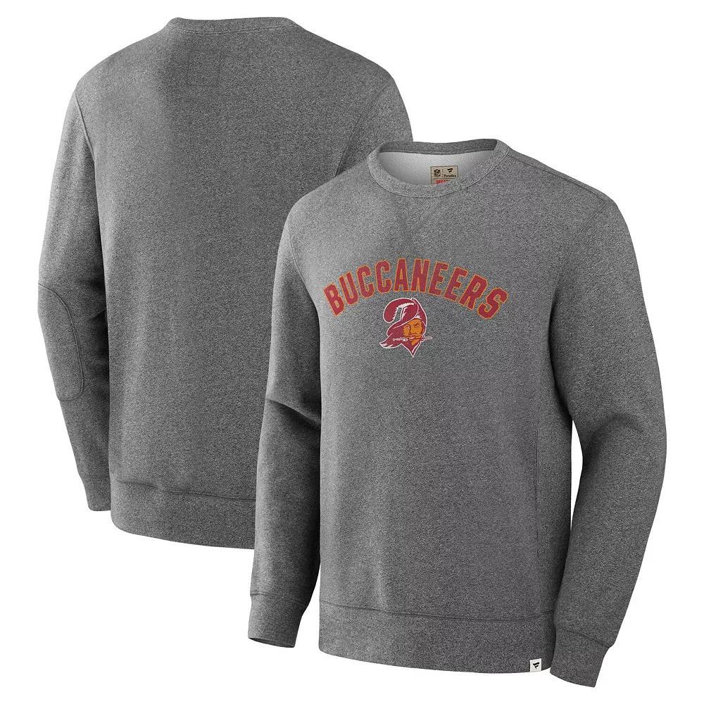 Men's Fanatics  Heather Gray Tampa Bay Buccaneers Loop Terry Pullover Sweatshirt, Size: Large, Grey Product Image