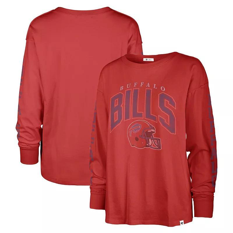 Womens 47 Brand Royal Distressed New England Patriots Tom Cat Long Sleeve T-shirt Product Image