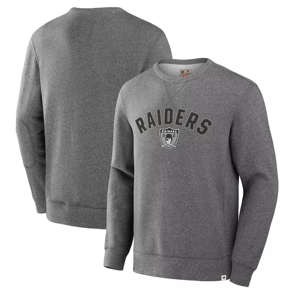 Men's Fanatics  Heather Gray Las Vegas Raiders Loop Terry Pullover Sweatshirt, Size: Medium, Lvr Grey Product Image