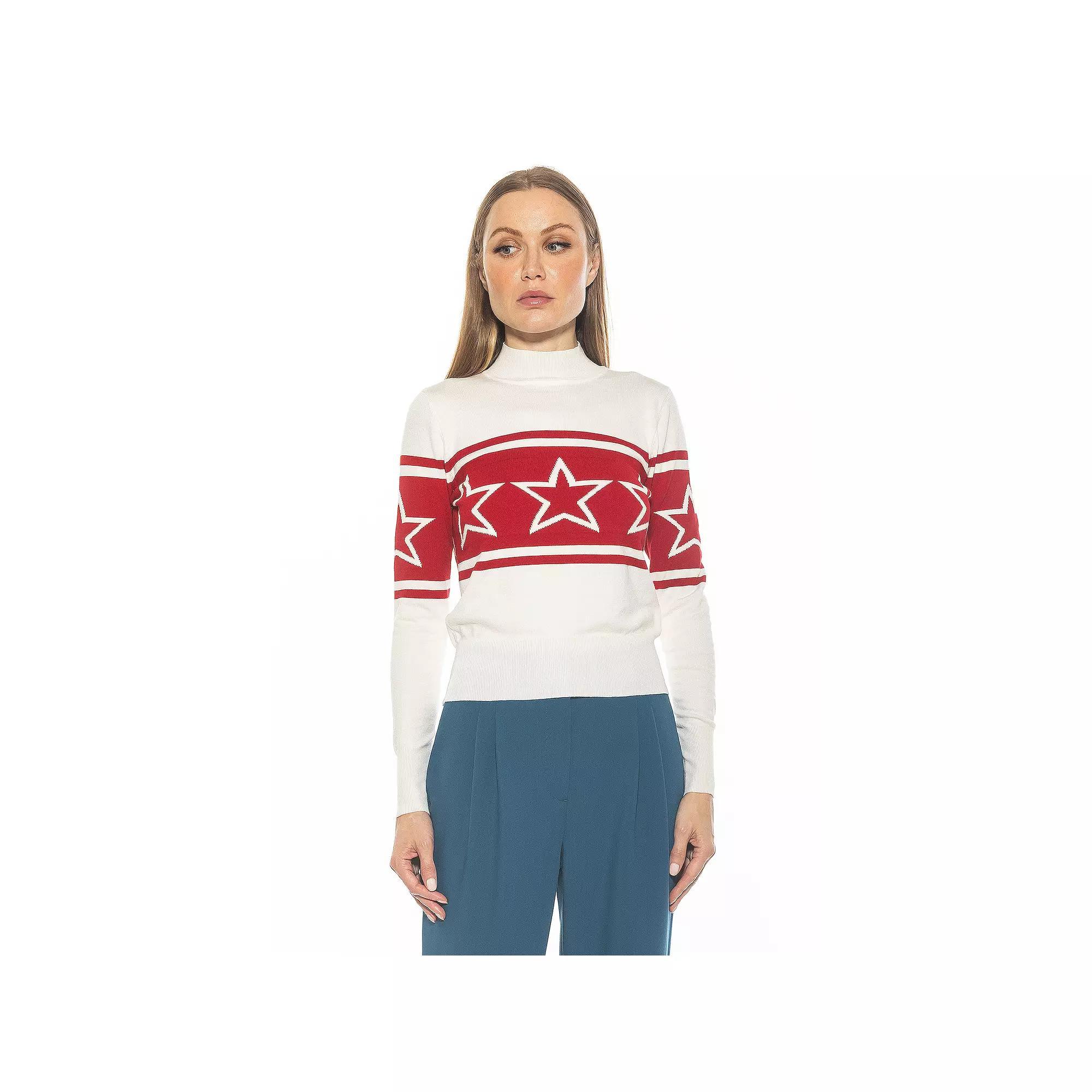 Women's ALEXIA ADMOR Lisa Long Sleeve Mockneck Sweater, Size: Large, Halogen Blue Product Image