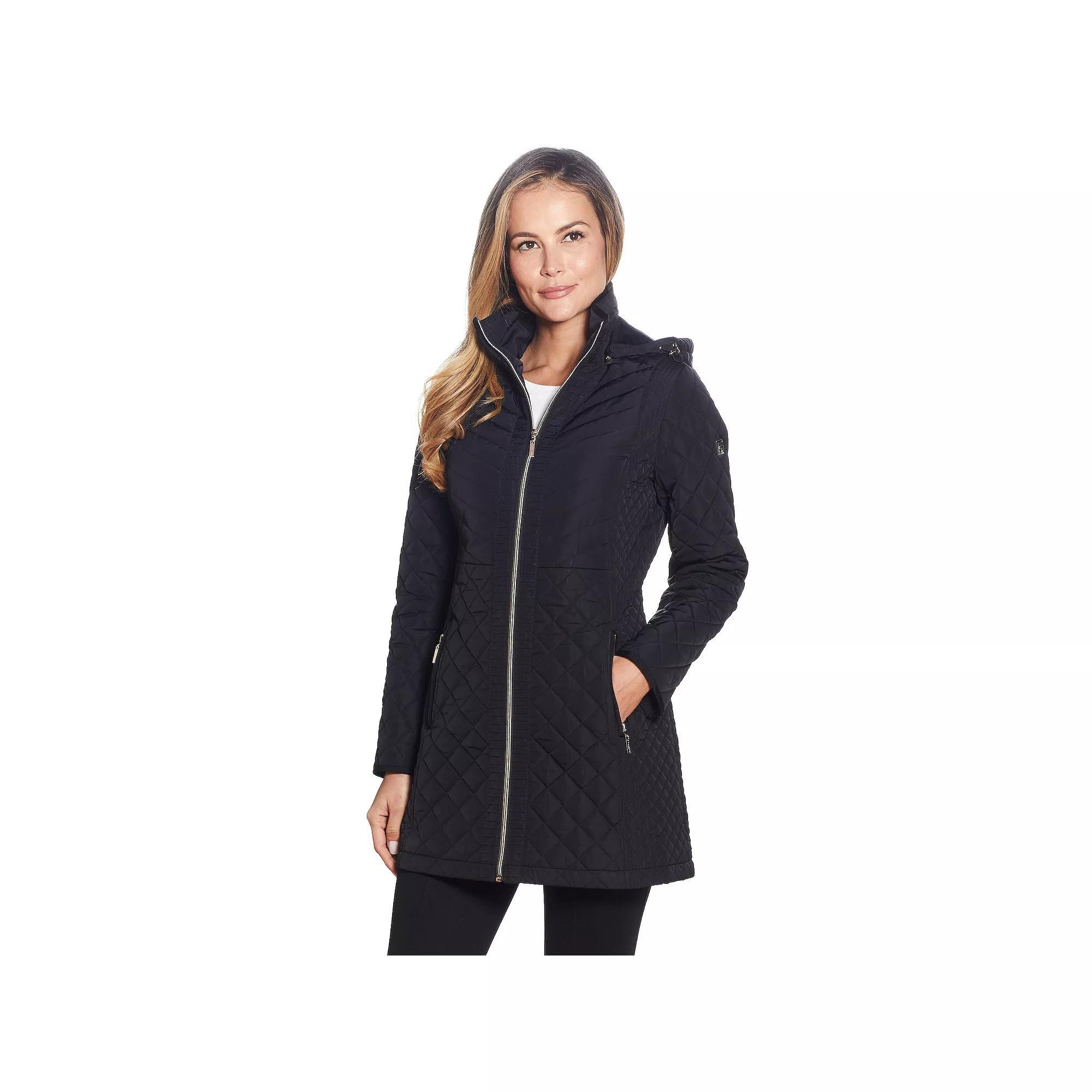 Womens Gallery Faux-Fur Hood Quilted Jacket Product Image