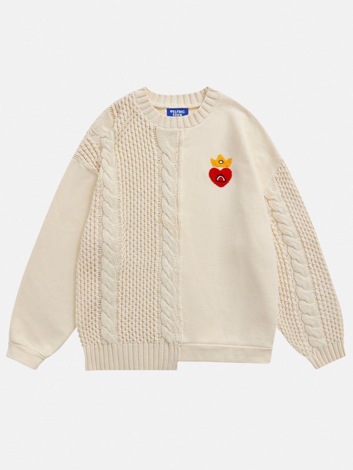 Aelfric Eden Patchwork Embroidery Heartie Sweater Product Image