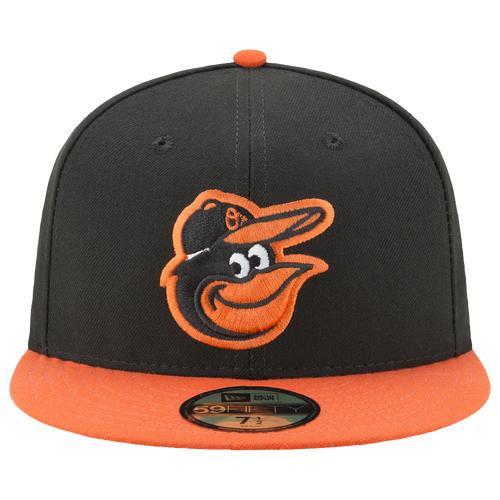 Men's New Era Black/Orange Baltimore Orioles Road Authentic Collection On-Field 59FIFTY Fitted Hat, Size: 8 Product Image
