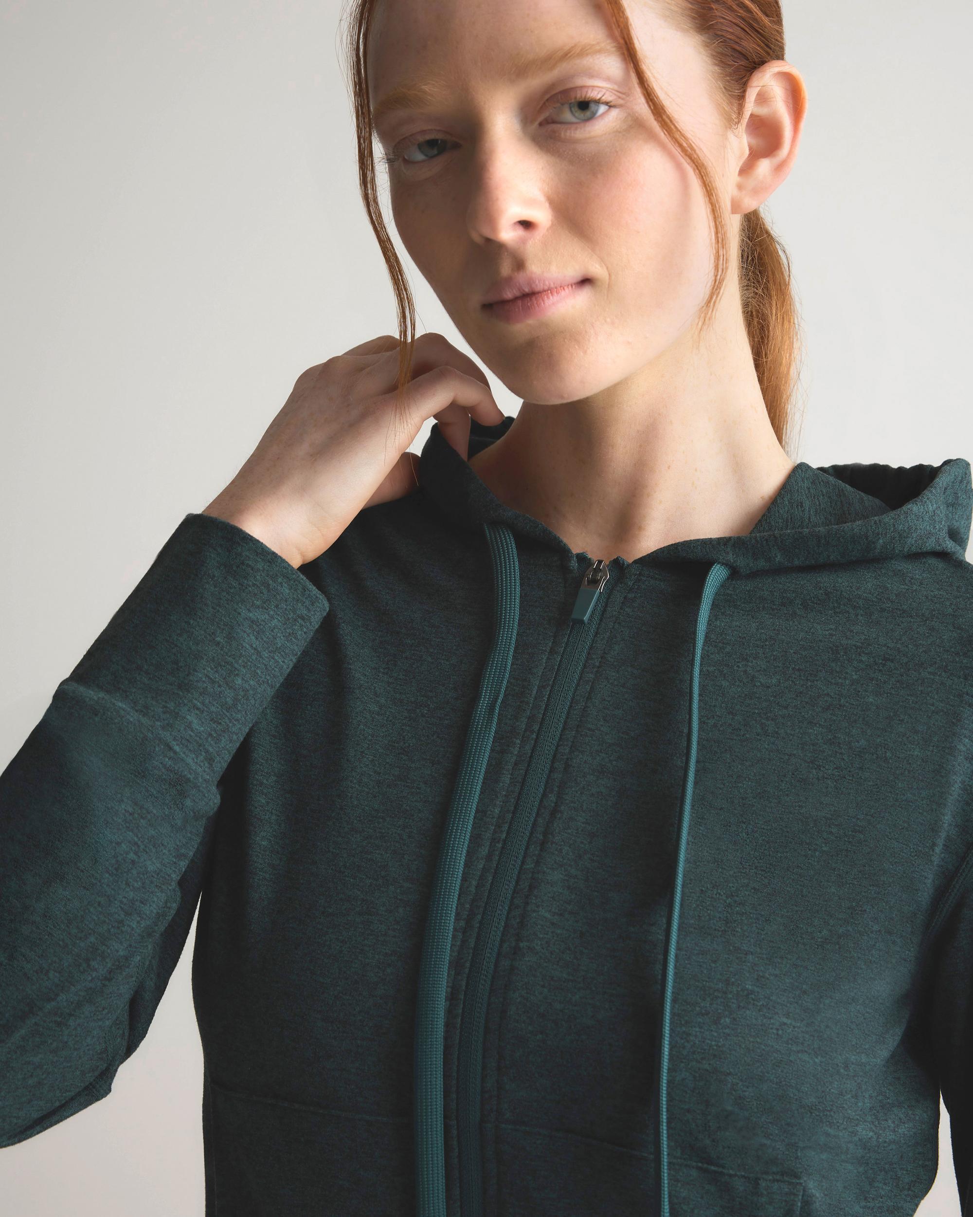 Quince | Women's Super Soft Performance Full Zip Hoodie Flowknit Activewear, Size XS, Recycled Polyester Product Image