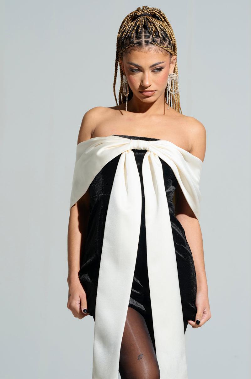 MY PRESENCE IS A PRESENT VELVET MINI DRESS Product Image