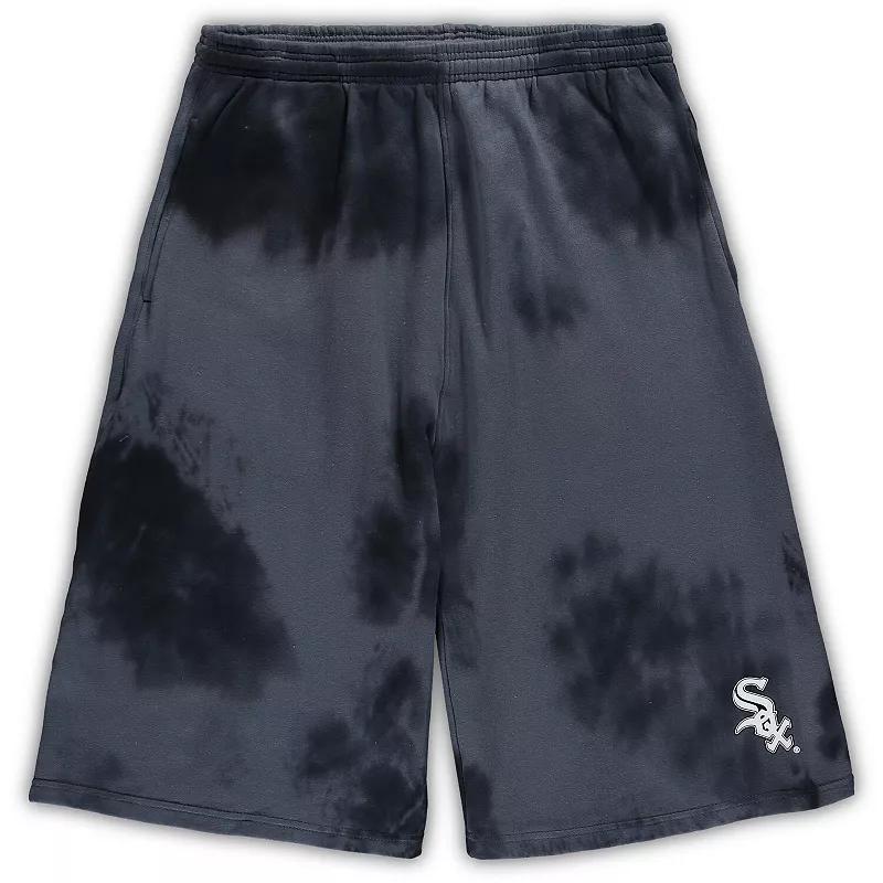 Men's Black Chicago White Sox Big & Tall Tye Dye Fleece Shorts, Size: 4XB Product Image