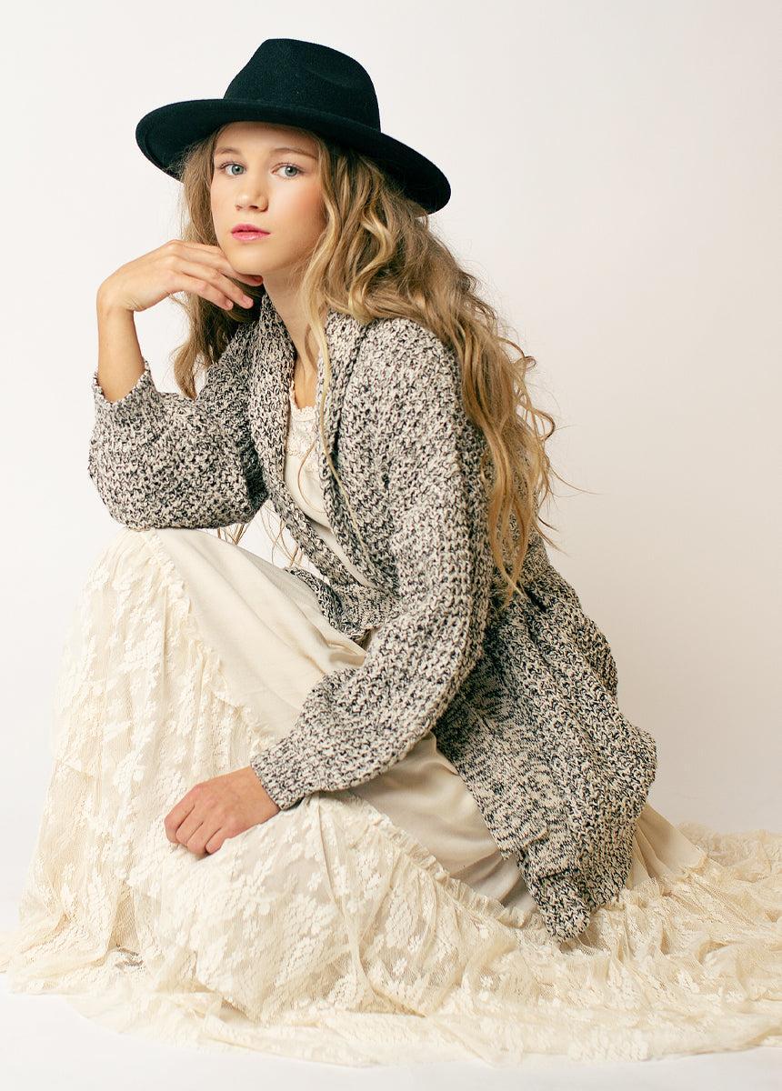 Orlagh Cardi in Cream Black Marl Girls Product Image