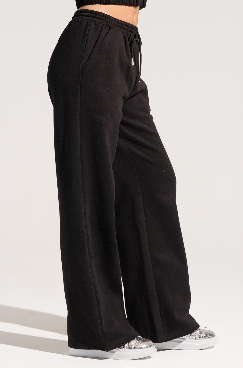 DEXTRA WIDE LEG SWEATPANT WITH RHINESTONE DETAIL Product Image