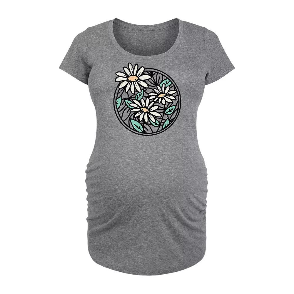 Maternity Wildflower Circle Graphic Tee, Women's, Size: Small-Mat, Grey Gray Product Image
