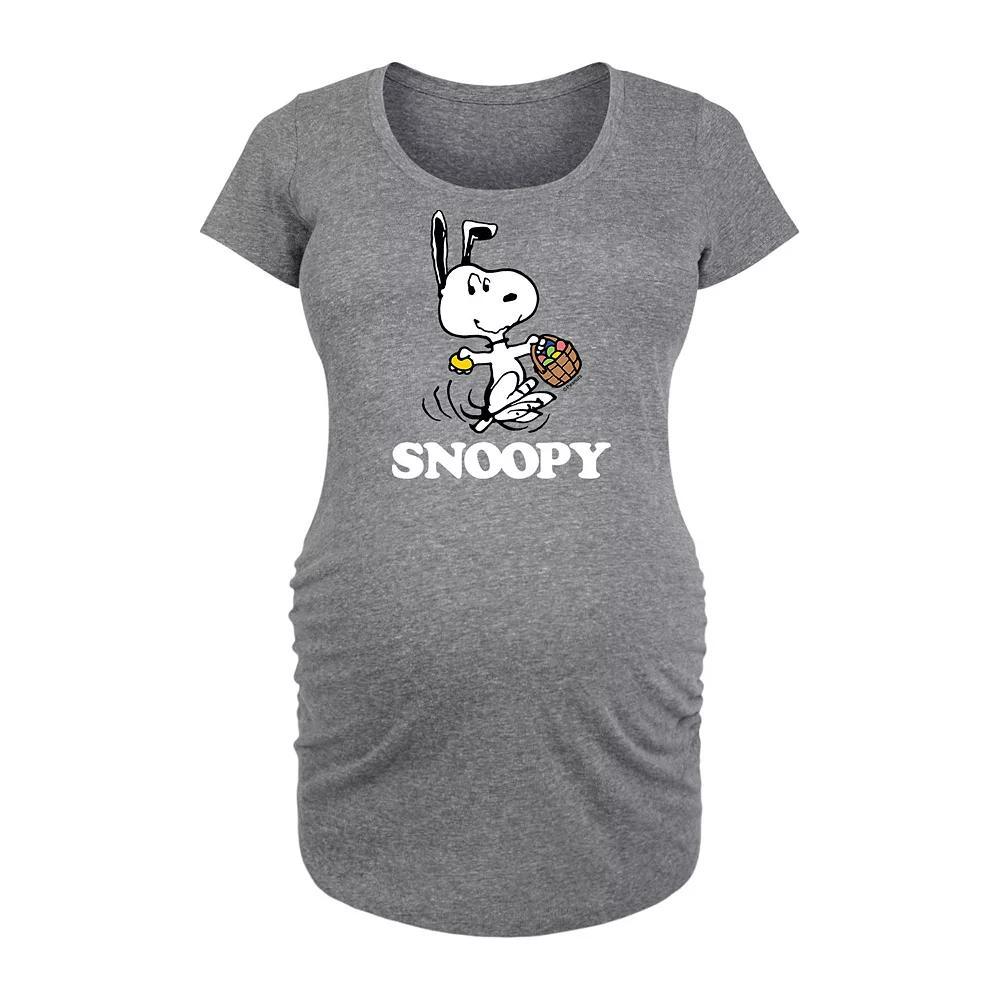 Maternity Peanuts Snoopy Don't Worry Be Hoppy Graphic Tee, Women's, Size: XXL-MAT, Grey Gray Product Image