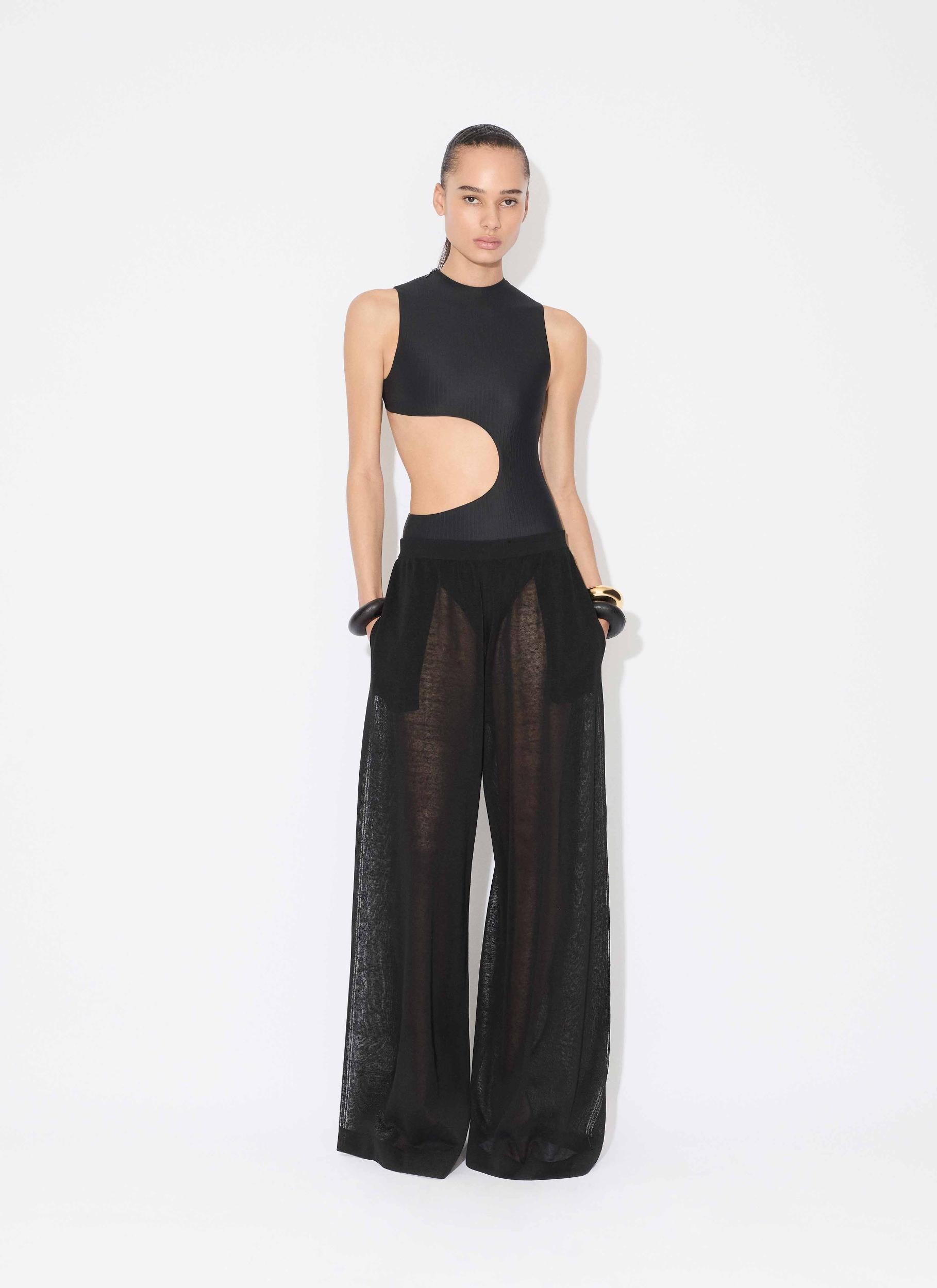 BLACK CUT-OUT SWIMSUIT Product Image