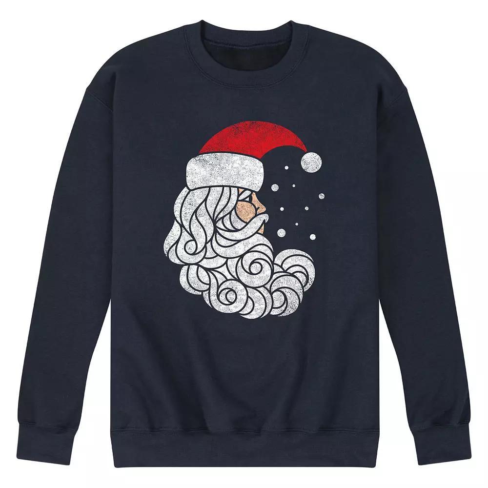 Men's Stained Glass Santa Sweatshirt, Size: XL, Blue Product Image