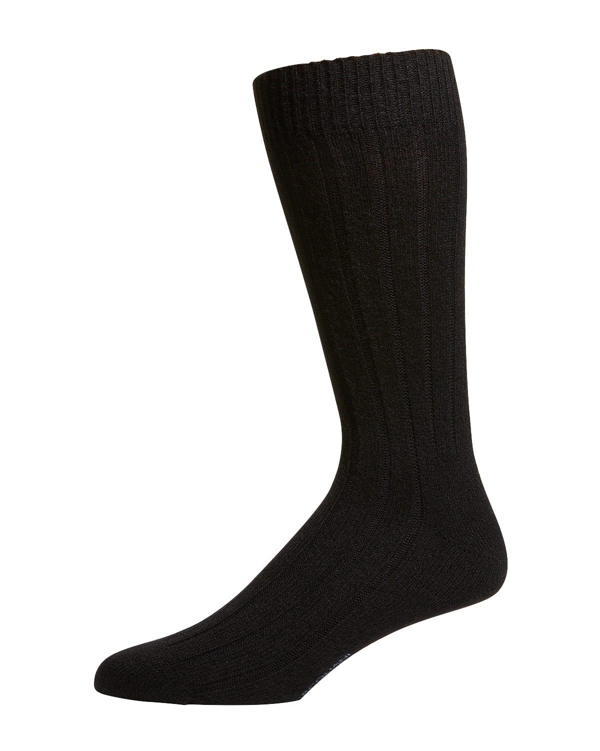 Mens Ribbed Cashmere Dress Socks Product Image