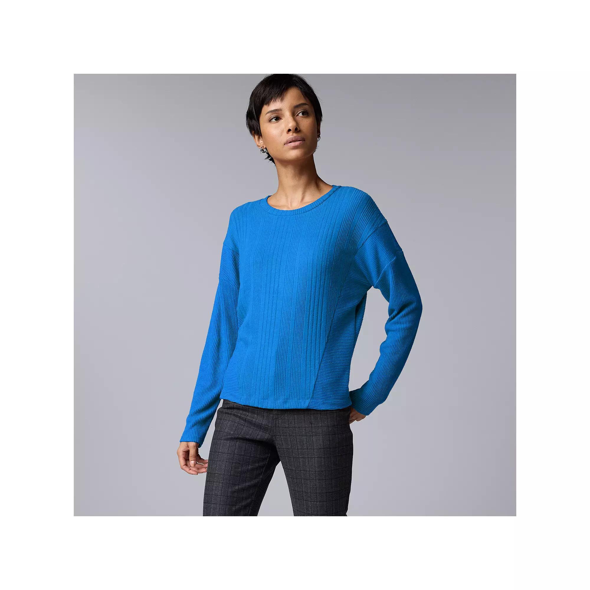 Women's Simply Vera Vera Wang Dolman Rib Knit Top, Size: XS, Black Product Image