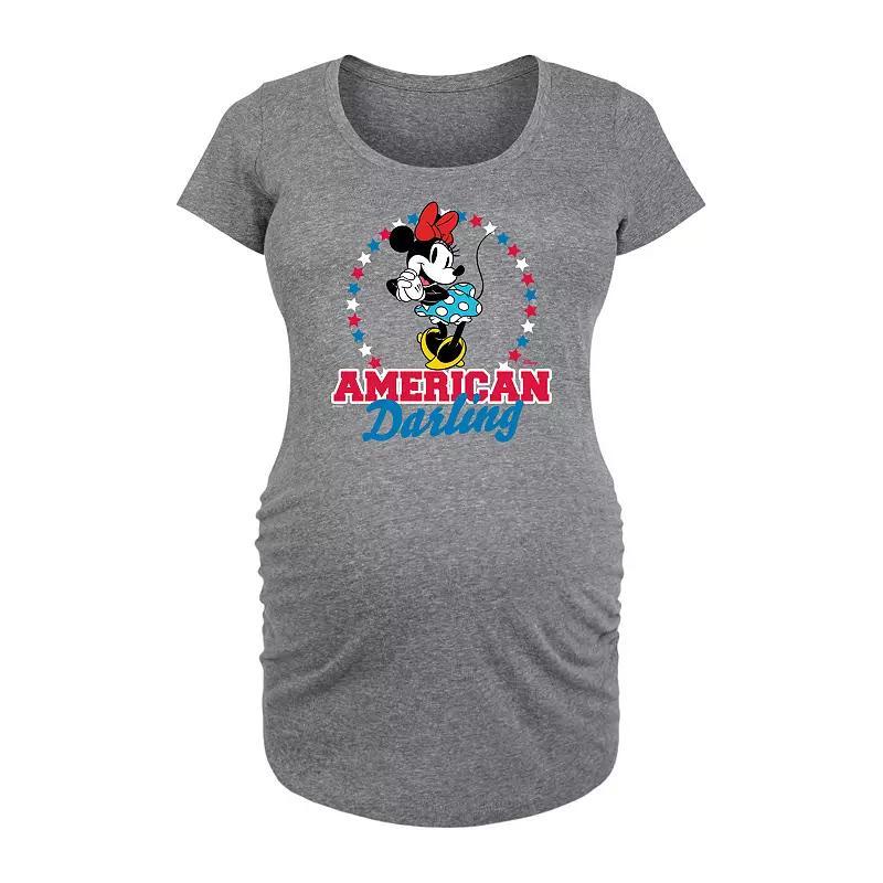 Disneys Daisy Duck Maternity American Darling Graphic Tee, Womens Grey Gray Product Image