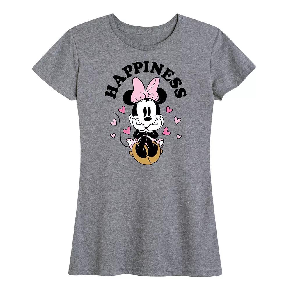 Disney's Minnie Mouse Women's Happiness Graphic Tee, Size: Small, Grey Gray Product Image