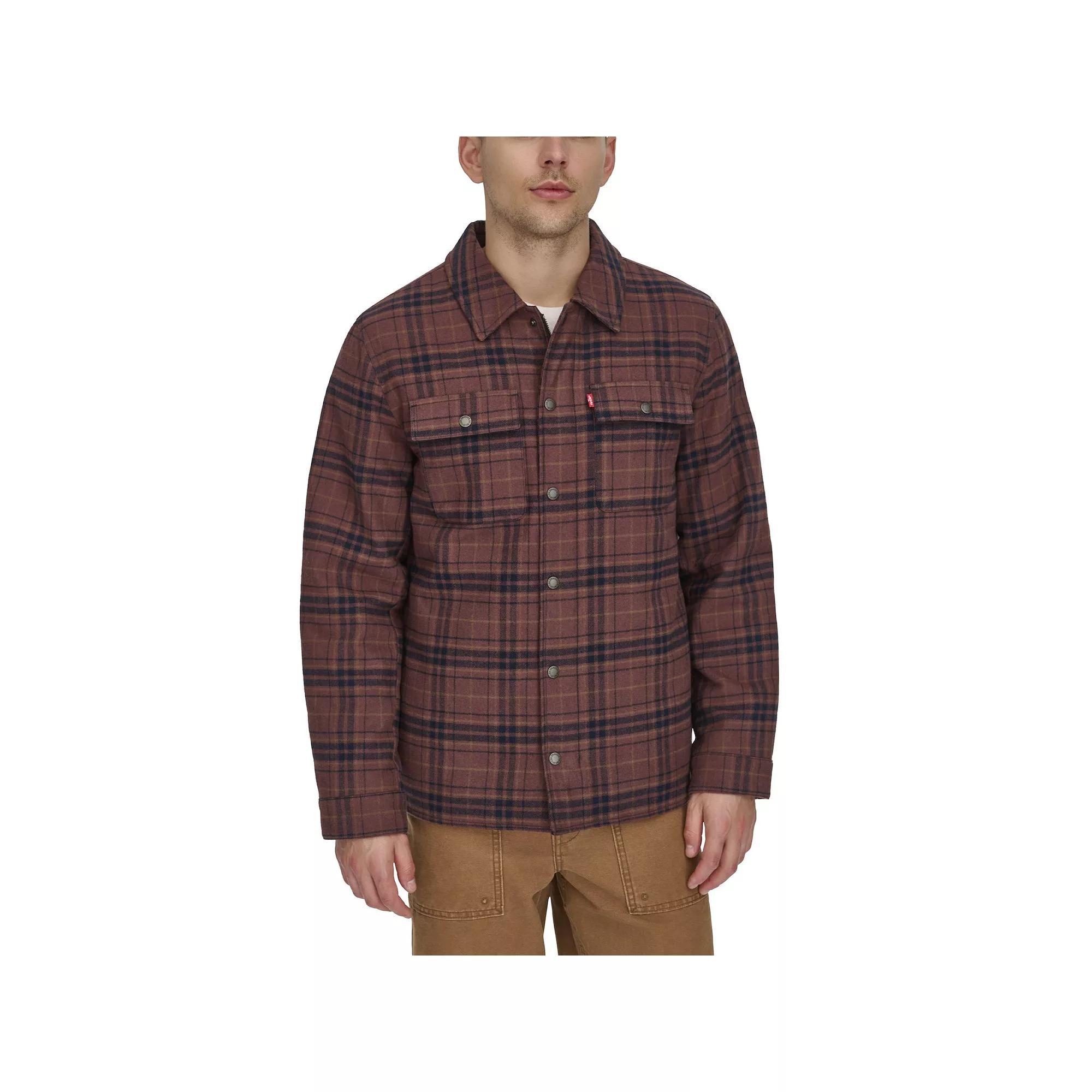 Mens Levis Quilted-Lined Shirt Jacket Bitter Brown Plaid Product Image