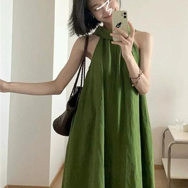 Halter Plain Maxi Sundress Product Image