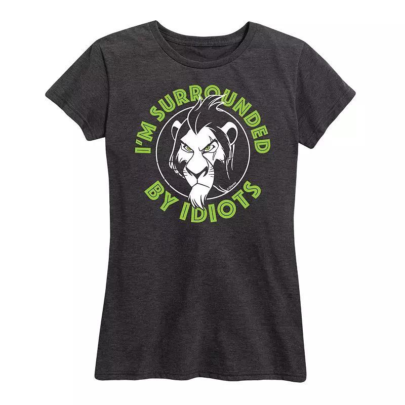 Disneys Lion King Scar Womens Surrounded By Idiots Graphic Tee Blue Product Image