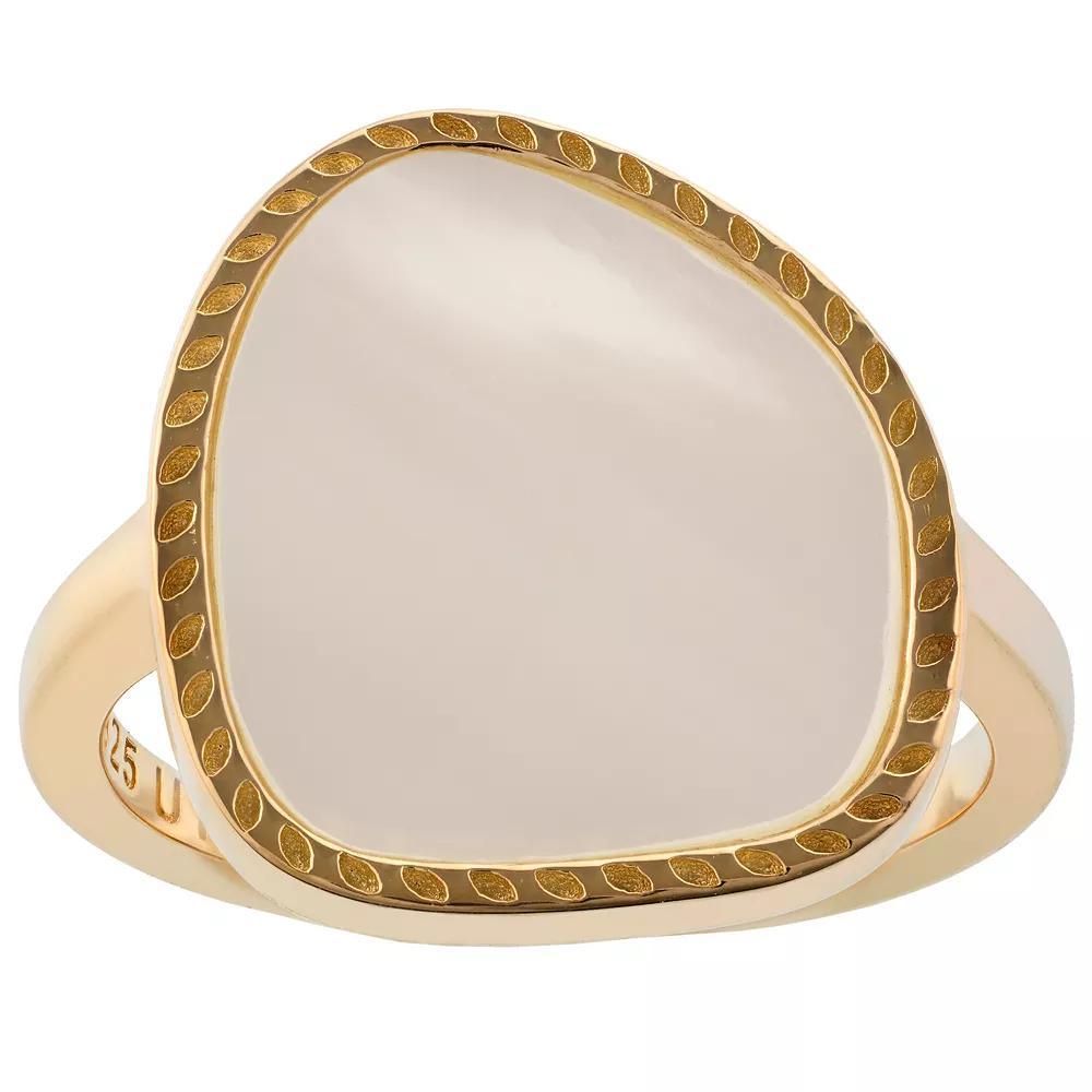 Gemistry 14k Gold Over Sterling Silver Mother-of-Pearl Ring, Women's, Size: 6, Gold Tone Product Image